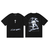 Cross-border foreign trade wholesale trapstar gradient letter ts tiger head printing short-sleeved couple loose high street