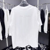 Summer appliqué high-density embroidered crew neck short sleeve t-shirt