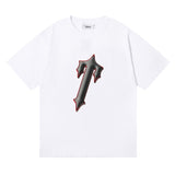 Cross-border foreign trade wholesale trapstar gradient letter ts tiger head printing short-sleeved couple loose high street