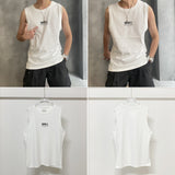 Summerpure cotton round neck sleeveless vest cool bottom shirt for men