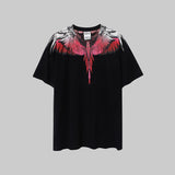 Correct version mb short-sleeved couple outfit colorful wings feather t-shirt marcelo european and american classic