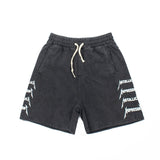 Hip-hop shorts american high street half length pantslettercasual sports loose washed distressed retro shorts for men