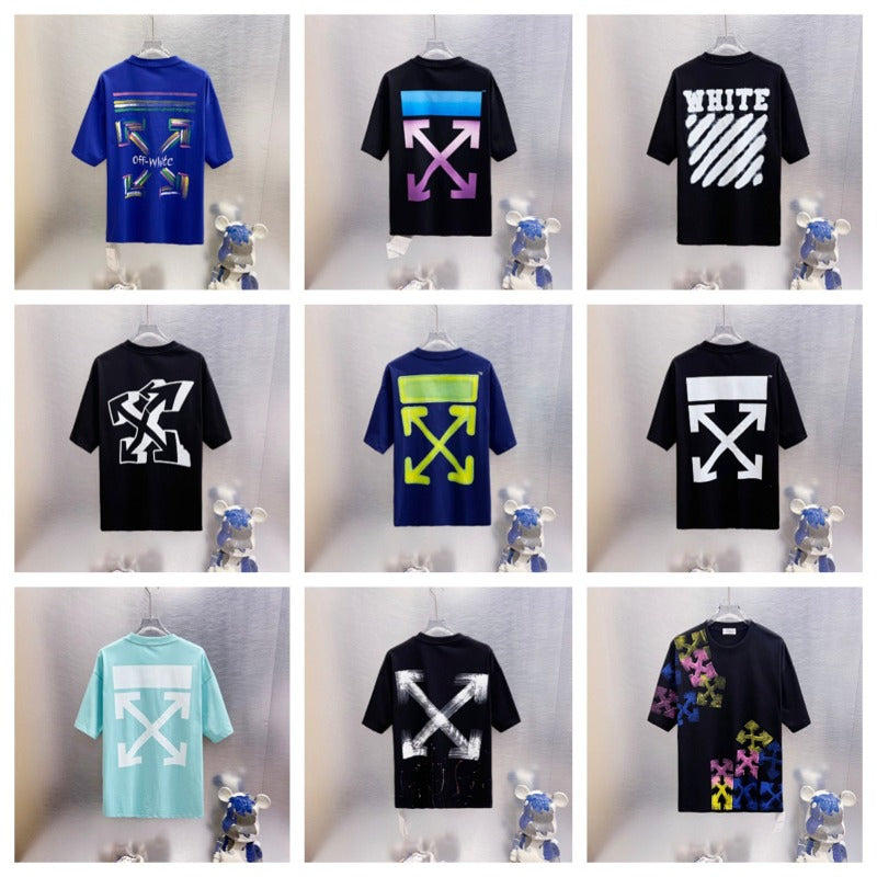 Spring/summer ow splatter graffiti arrow graphic crewneck short sleeve tee