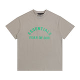 essential double line fog shorts icon laminated stereo letter round neck couple pullover
