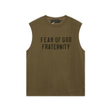 Fog icon double line essentials american high street summerloose couple short sleeve trendy heavy weight t-shirt
