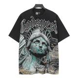 high version gods short sleeve heavy weight washed fog high street skull pure cottonprinting round