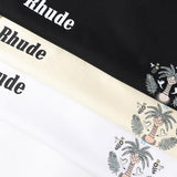 Rhude T Shirts Coconut Crown Printing Cotton Casual Short Sleeve Men and Women