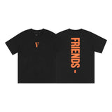 Cross-border supply large v letter lne cherry blossom short half-sleeve sketch embroidery lip print graffiti print short