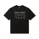 Clock digital print cartoon 100% cotton short sleeve t-shirt
