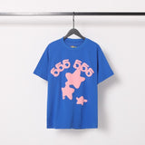Spder hip hop singer youngthug foam letter couple short-sleeved t-shirt full of diamonds shorts