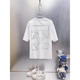 Spring/summer ow splatter graffiti arrow graphic crewneck short sleeve tee