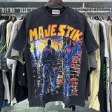 MAJESTIK T Shirts Treet Artist Garment Dyed Print Crop Tee