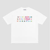 Colorful letter print heavyweight cotton short-sleeve t-shirt
