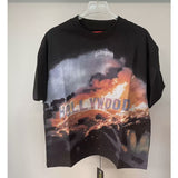 Wholesale american streetwear mixed emotion hotfix rhinestone print short sleeve t-shirt, hoodie, sweatpants, and jacket set