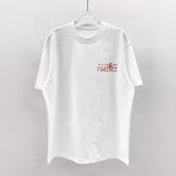 Digital hd printing short sleeve pure cotton t-shirt with splashed ink letter pattern