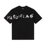 High-count letter print athletic cotton short-sleeve t-shirt