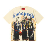 High version gods short sleeve heavy weight washed fog high street rock band skull pure cottonprinting round