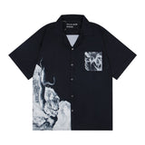 Mopey rich second generation xia loose version beautiful trendy quiet eyes printing round neck short sleeve t-shirt high street
