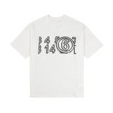 High-count letter print athletic cotton short-sleeve t-shirt