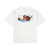 Cute cartoon cat design youth sports t-shirt