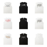 Real shot of pure cotton double yarn weight round neck sleeveless men's vest