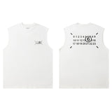 Real shot of pure cotton double yarn weight round neck sleeveless men's vest