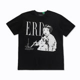 Mopey rich second generation xia loose version beautiful trendy quiet eyes printing round neck short sleeve t-shirt high street
