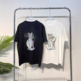 Summer loose fit letter print 100% cotton crew neck short sleeve t-shirt