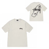 Summer running volume stussy short-sleeved t-shirt dice black eight ice cream comfy basics american couple summer t