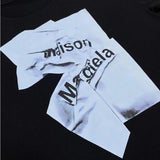 American style crinkle newspaper letter print short sleeve t-shirt for men and women - high street fashion