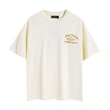amri washed distressed tiger head number & letter logo short sleeve t-shirt