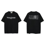 Maison margiela mm positive and negative digital letter printing pure cotton double yarn round neck short sleeve t-shirt