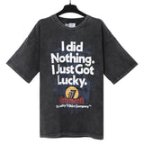 Vtm letter american style no photo printing loose washed distressed short sleeve t-shirt couple outfit