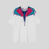 Correct version mb short-sleeved couple outfit colorful wings feather t-shirt marcelo european and american classic