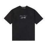 Artistic font youth pure cotton double yarn high gsm embroidered short sleeve t-shirt