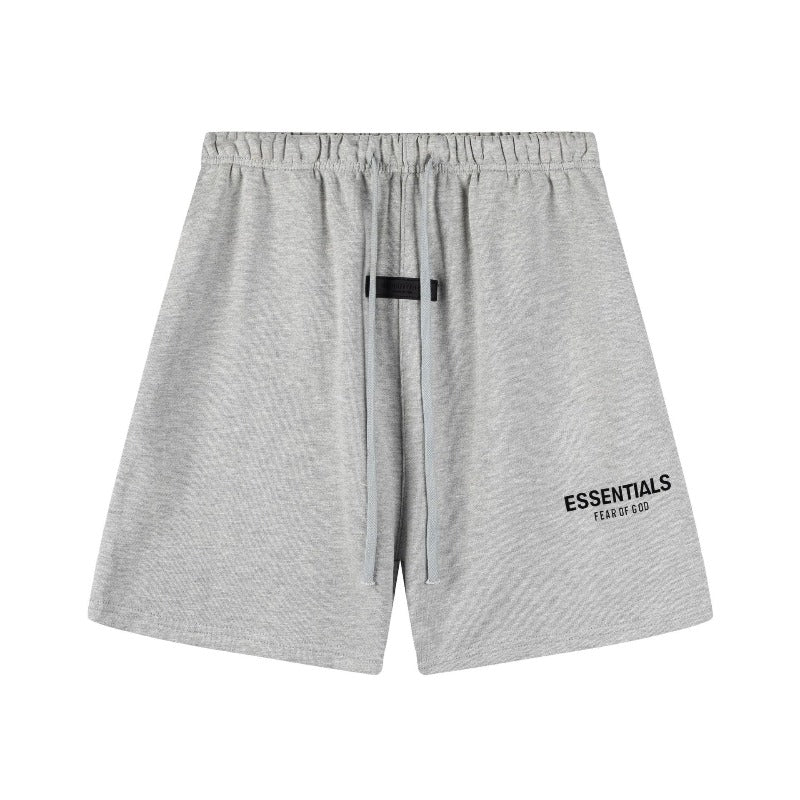 Hip-hop shorts american high street ess small label flocking letter shorts loosecasual sweatpants half length pants