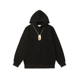 Autumn pendant necklace printed oversized hoodie