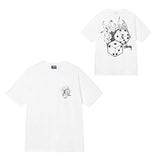 Summer running volume stussy short-sleeved t-shirt dice black eight ice cream comfy basics american couple summer t