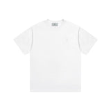 Classic spring/summer white adc heart embroidery short-sleeve t-shirt - minimalist, lightweight, and breathable