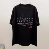 Maison margiela mm digital direct printing process loose shoulder sleeves oversized style short sleeves