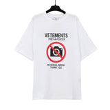 Vtm letter american style no photo printing loose washed distressed short sleeve t-shirt couple outfit