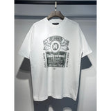 [gram] am flow paint graffiti letter starry sky classic logo print short sleeve couple t-shirt