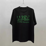 Summer digital laser marked number pattern crew neck loose drop shoulder short sleeve t-shirt