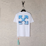 【eu size】authentic off-white print watercolor splatter gradient arrow graffiti ow short sleeve couple tee