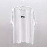 Minimalist foil print, pure cotton drop shoulder couple's t-shirt