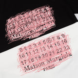 Pink graffiti summer digital print loose fit short sleeve t-shirt