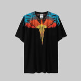 Correct version mb short-sleeved couple outfit colorful wings feather t-shirt marcelo european and american classic