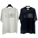 Distressed digital print cotton short-sleeve t-shirt