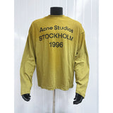 Cross-border insa washed and distressed old letter printing high street long-sleeved loose couple