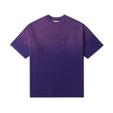 Real shot in stock washed distressed short-sleeved t-shirt pure cotton round neck loose tee